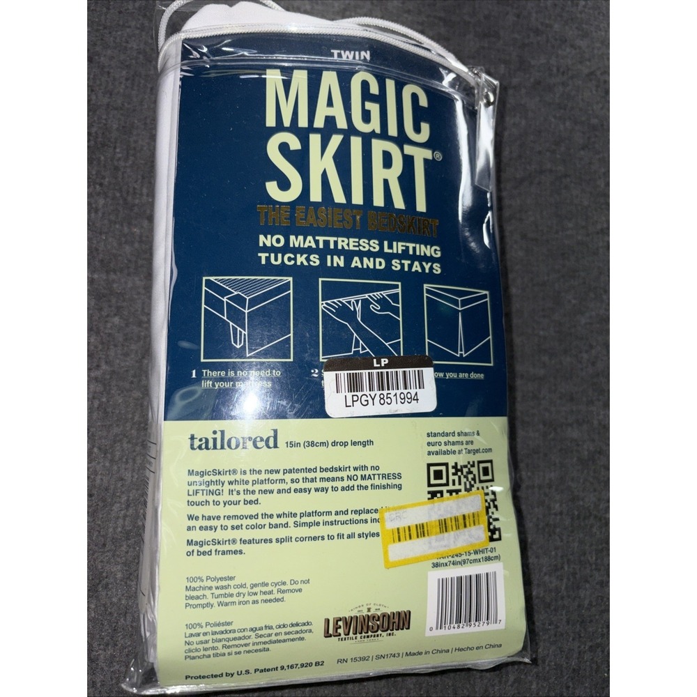 Magic Skirt Twin Tailored‎ 15in Drop White Split Corner